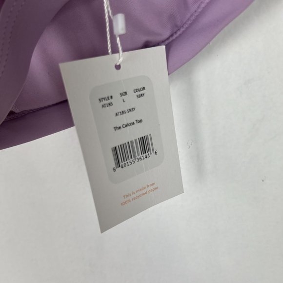 NWT Andie Swim The Caicos Top Flat Bikini Top Light Purple Size Large L NEW - Picture 4 of 9